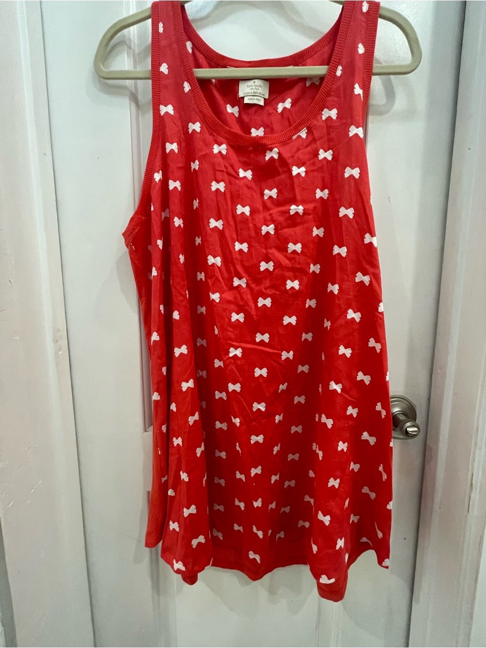 kate spade Red Tank pijama with White Bow Print